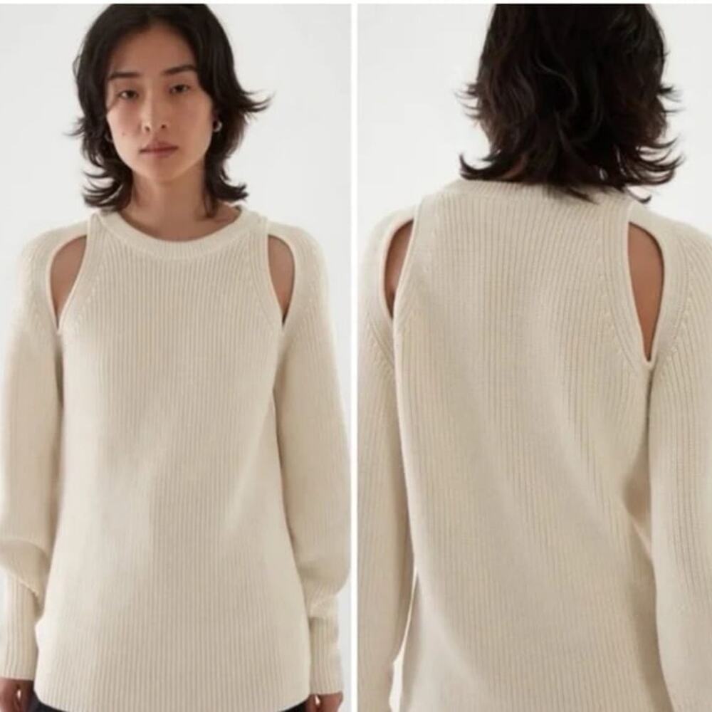 COS cutout ribbed cotton sweater